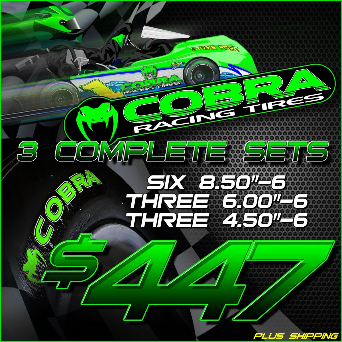 Three complete sets of Cobra Tires